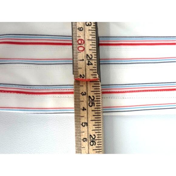 Adidas Climilite Golf Sleeveless Polo, White with Stripes, Large - Picture 4 of 6